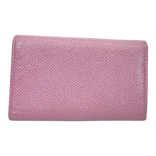 BVLGARI ブルガリ ロゴクリップ 6連 キーケース レザー ピンク