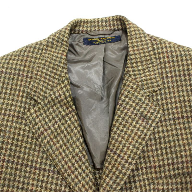 80s USA製 vintage Brooks Brothers 千鳥格子 ウール テーラード 