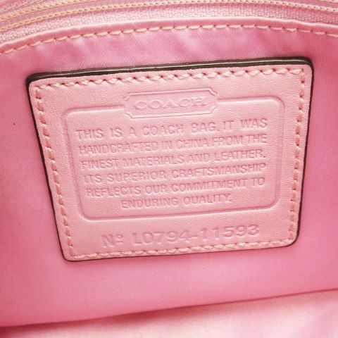 Coach ショルダーバッグ ピンク スカーフ付き コーチ COACH ショルダーバッグ キャンバス レザー 革 ロゴ型