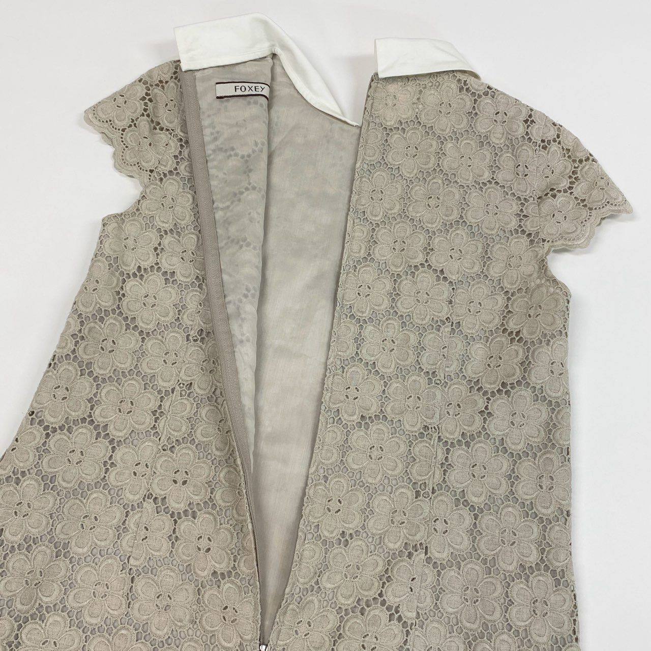 41i26《美品》FOXEY フォクシー リネンフラワーワンピース 半袖