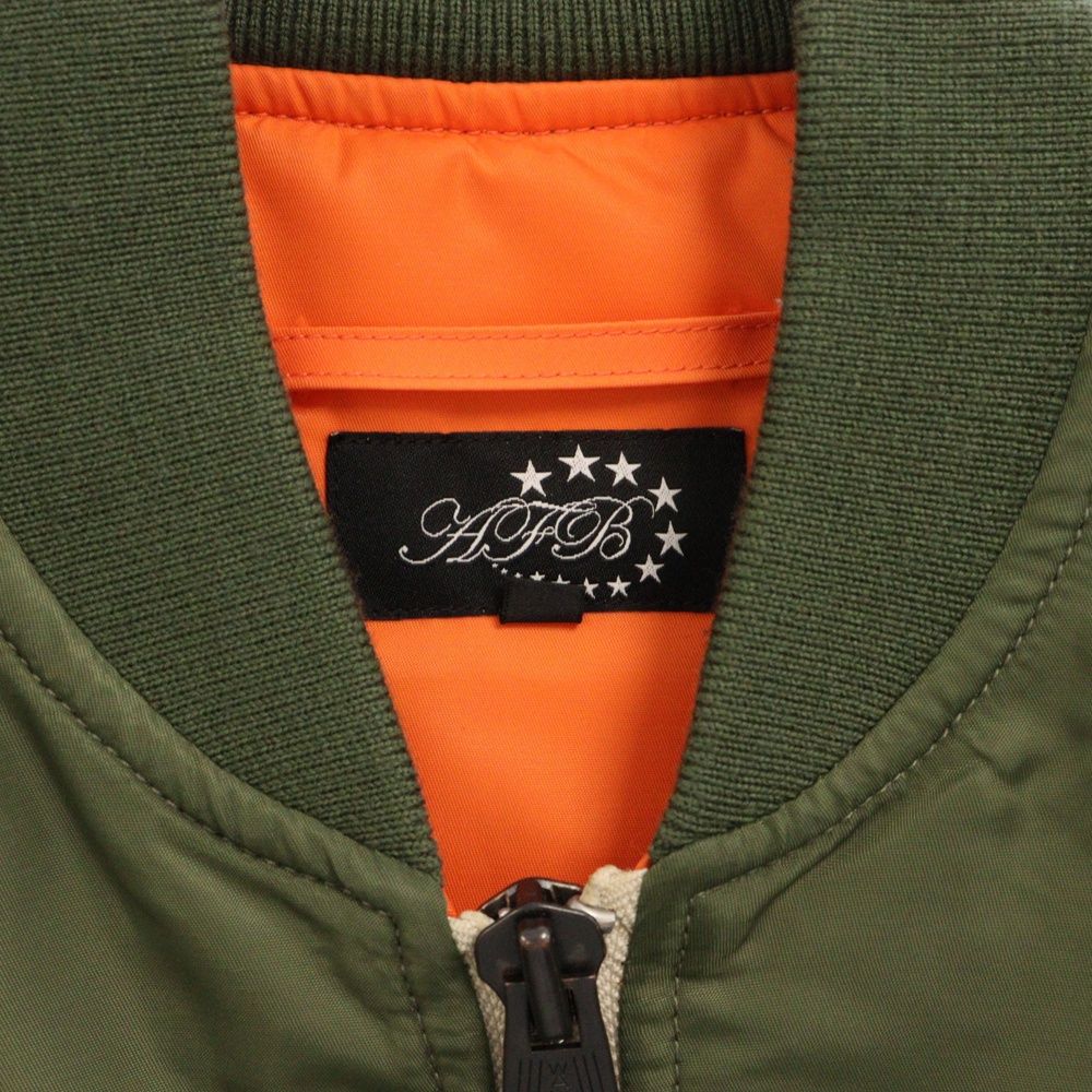 AFB 22AW ピーズMA-1ジップアップベスト カーキ AFB (エーエフビー) 22AW ピーズMA-1ジップアップベスト カーキ