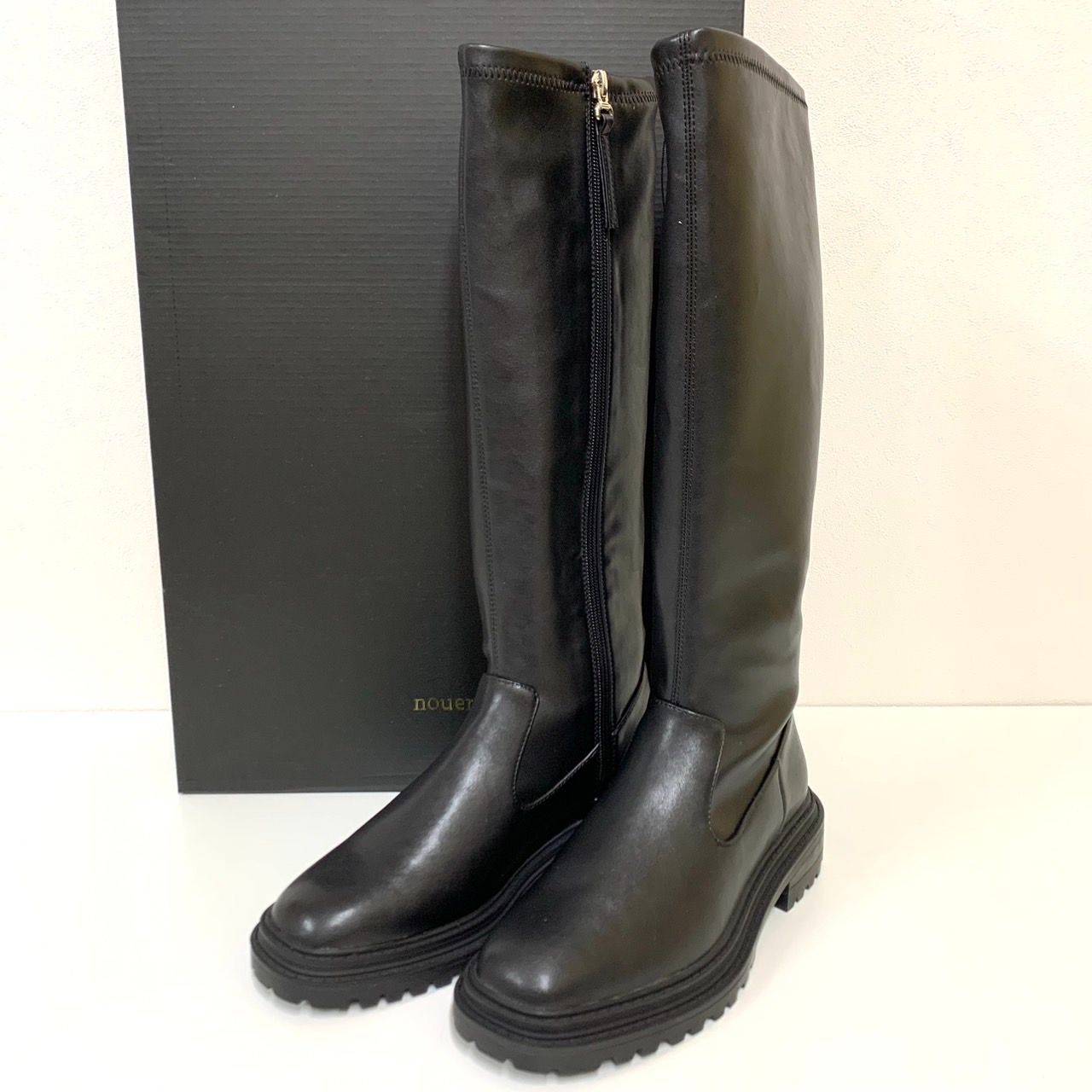 nouer】ヌエール/トラックソールロングブーツ/38/ブラック/未使用品 