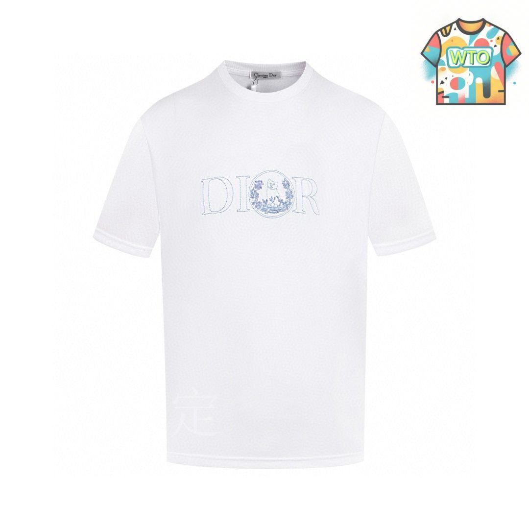 【国内発送★シンプルデザイン】DIOR Tシャツ ディオール スーパーコピー Tシャツ ロゴ刺繍 オーバーサイズ