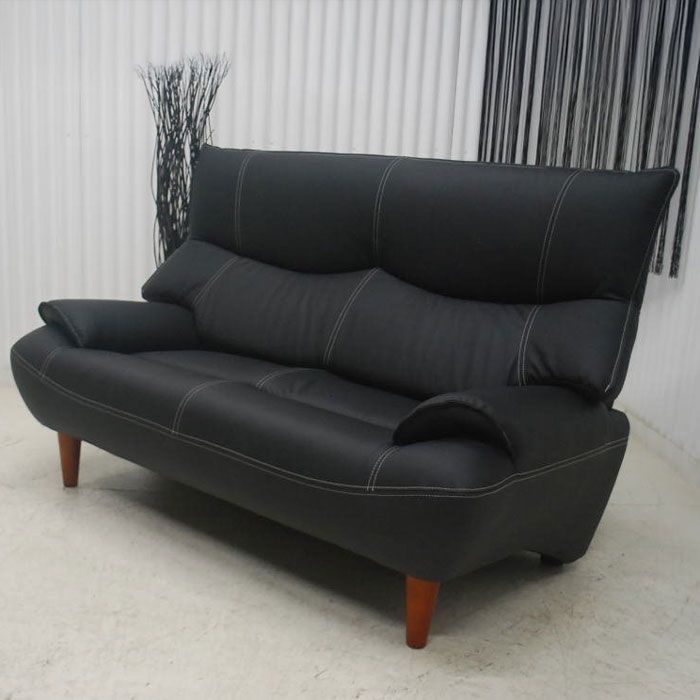 アウトレット 現品限り 一部 大 本革 ハイバッグモダンソファー ライトブラウン 北欧調モダン ２人掛けソファー