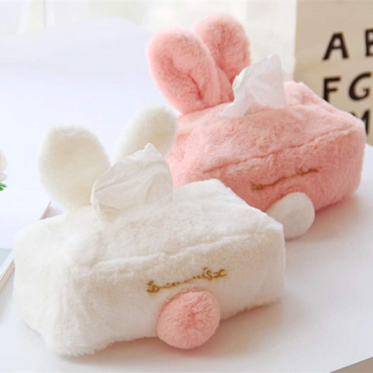 インテリア雑貨 インテリア小物 ティッシュボックス ティッシュケース ティッシュカバー うさぎ うさ耳 かわいい ふわふわ もこもこ リビング ダイニング 寝室 子ども部屋 プレゼント ギフ