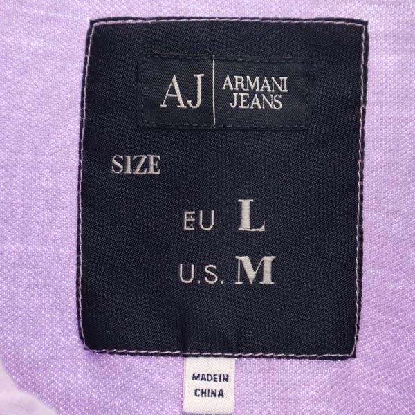 アルマーニジーンズ ロゴ刺繍 半袖 ポロシャツ M 白 ARMANI JEANS 鹿の子地 メンズ   【230528】 メール便可