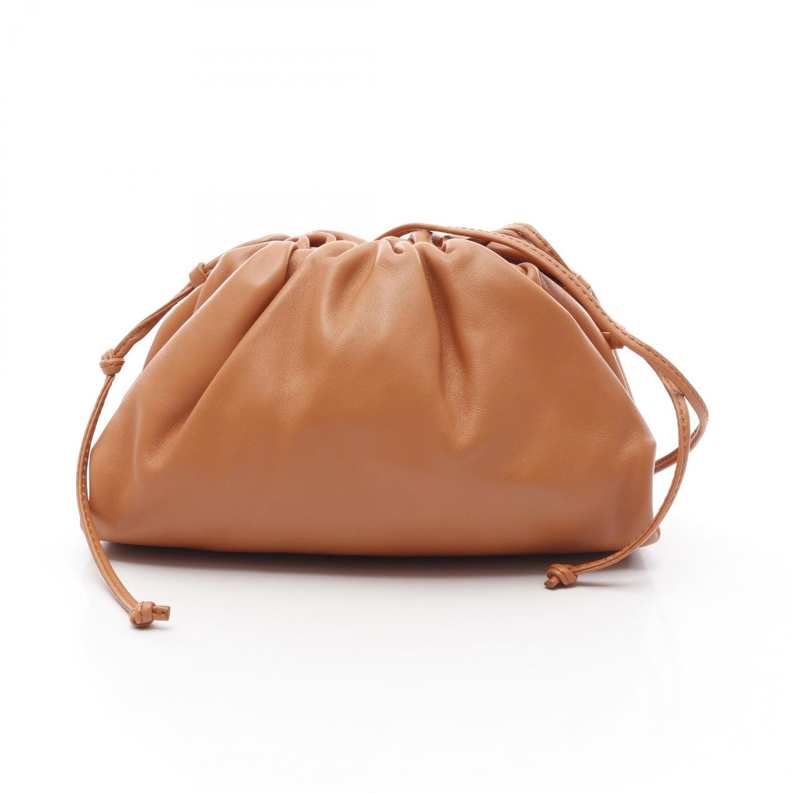 ボッテガヴェネタ BOTTEGA VENETA ショルダーバッグ ミニ ザ ポーチ 585852 オレンジブラウン レザー ミニ ザ ポーチ レディース Used A