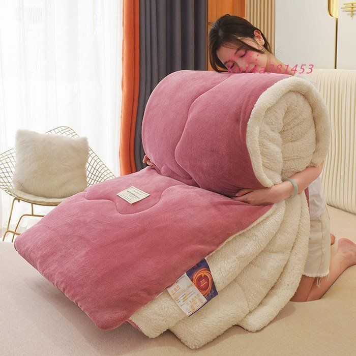 毛布布団 シープボア 掛け布団 ダブル 中綿入り ボア あたたか 北欧 おしゃれ フランネル 毛布ふとん 冬 厚手 ふわふわ 無地 kni4a381453 MARWIL-DEMENAGEMENTS_CH