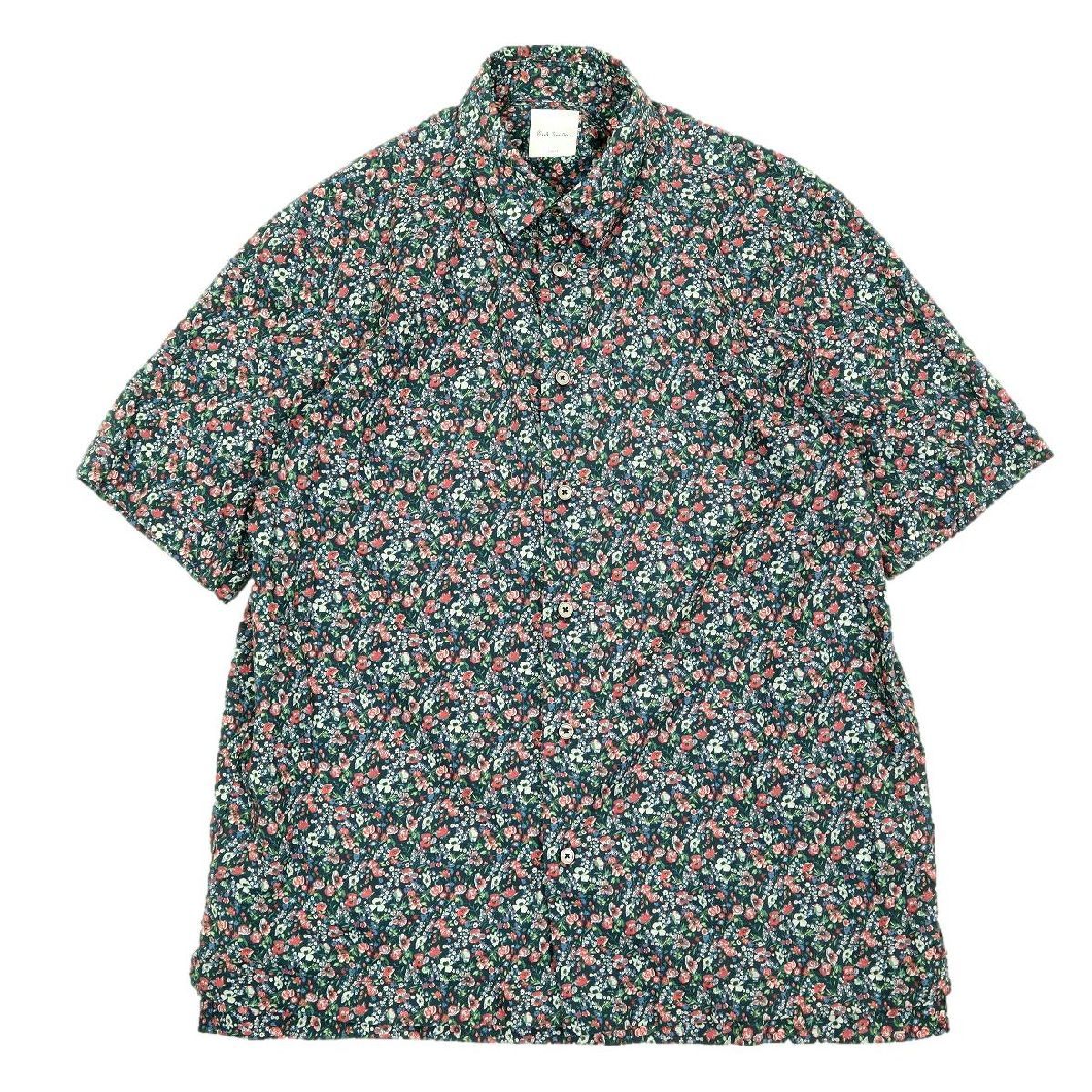 B3438 日本製 Paul Smith ポールスミス 半袖シャツ 花柄 サイズL