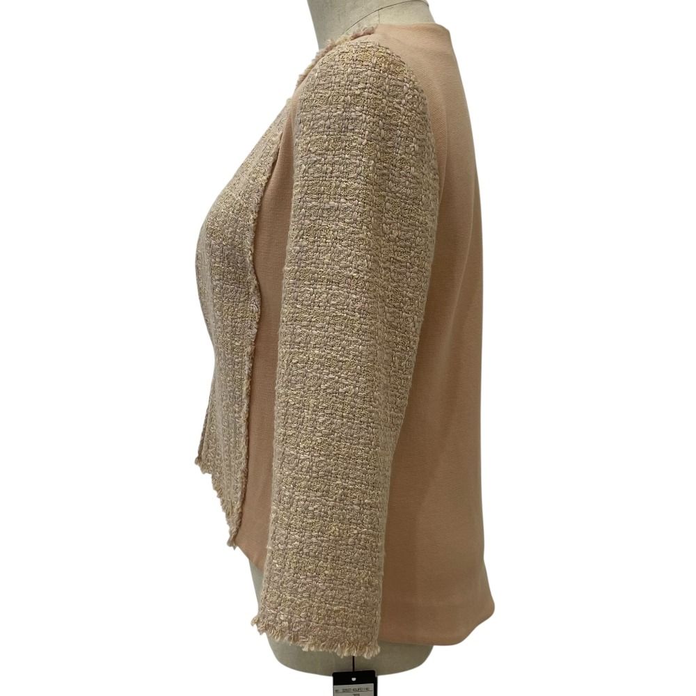 FOXEY フォクシー ツイード切替 レスジャケット 40 ベージュ レディース 古着