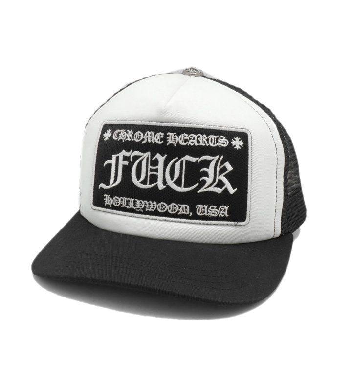 CHROME HEARTS 刺繍 ワッペン クロムハーツ CHROME HEARTS 【 FUCK TRUCKER CAP 】 FUCK 刺繍