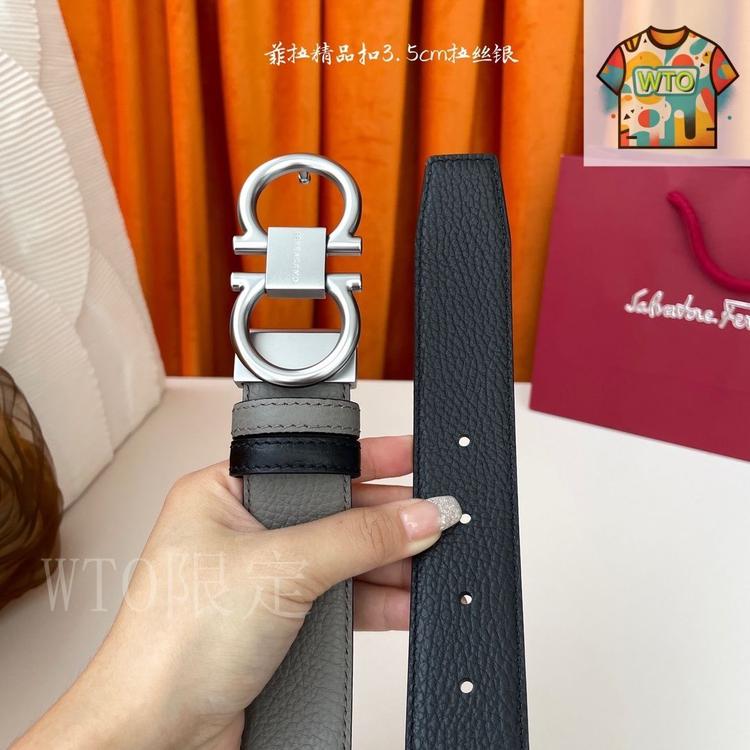 今日特価】FERRAGAMO フェラガモ ダブルフェイスレザーベルト-2