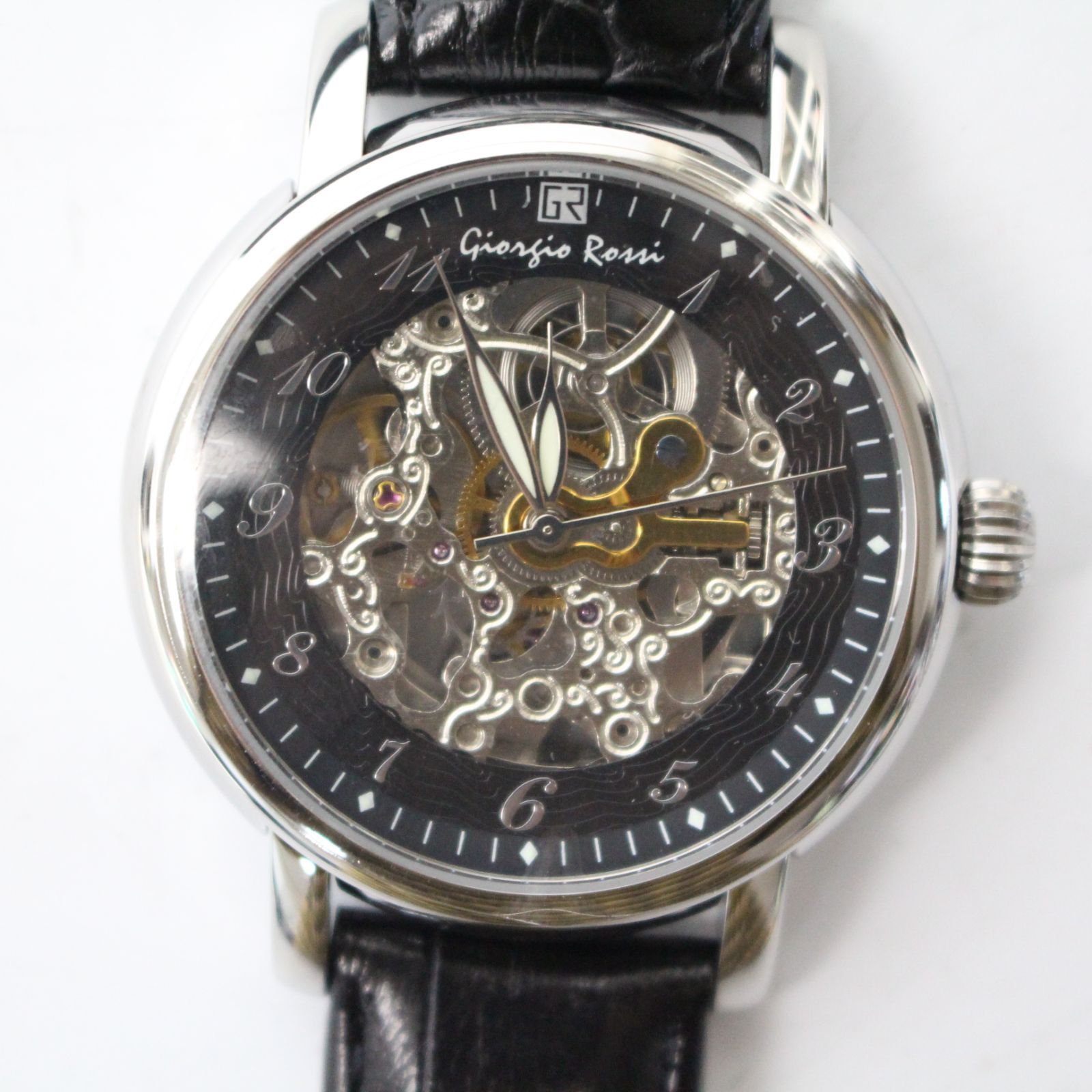 A702】Giorgio Rossi 腕時計 自動巻き フルスケルトン メンズ