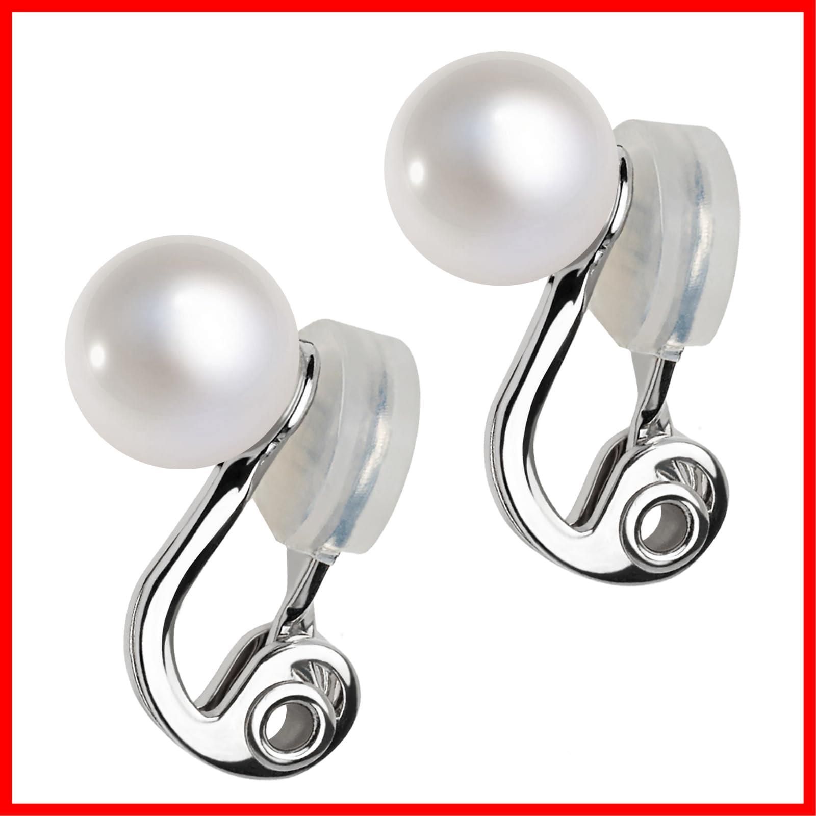 【人気】パルア 痛くないイヤリング レディース 8mm 落ちない PALUA 金属アレルギー対応 パール 結婚式 シンプル 大人