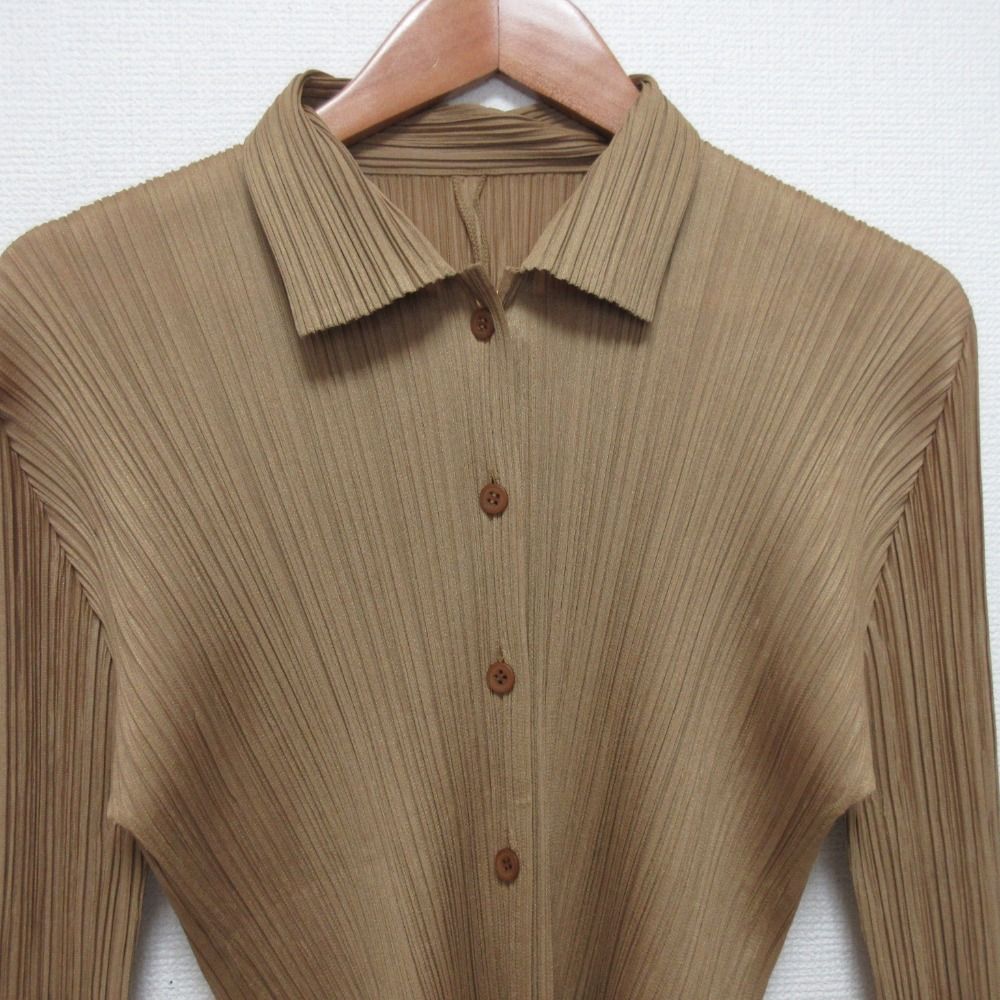 美品 PLEATS PLEASE プリーツプリーズ イッセイミヤケ プリーツシャツ 