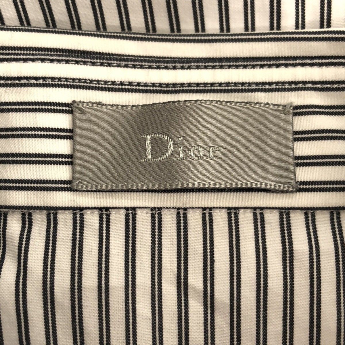 Dior HOMME ディオールオム 07AW コットンストライプレギュラーカラーシャツ 7H3151590384 ホワイト 38 Dior HOMME ディオールオム 07AW コットンストライプレギュラーカラー