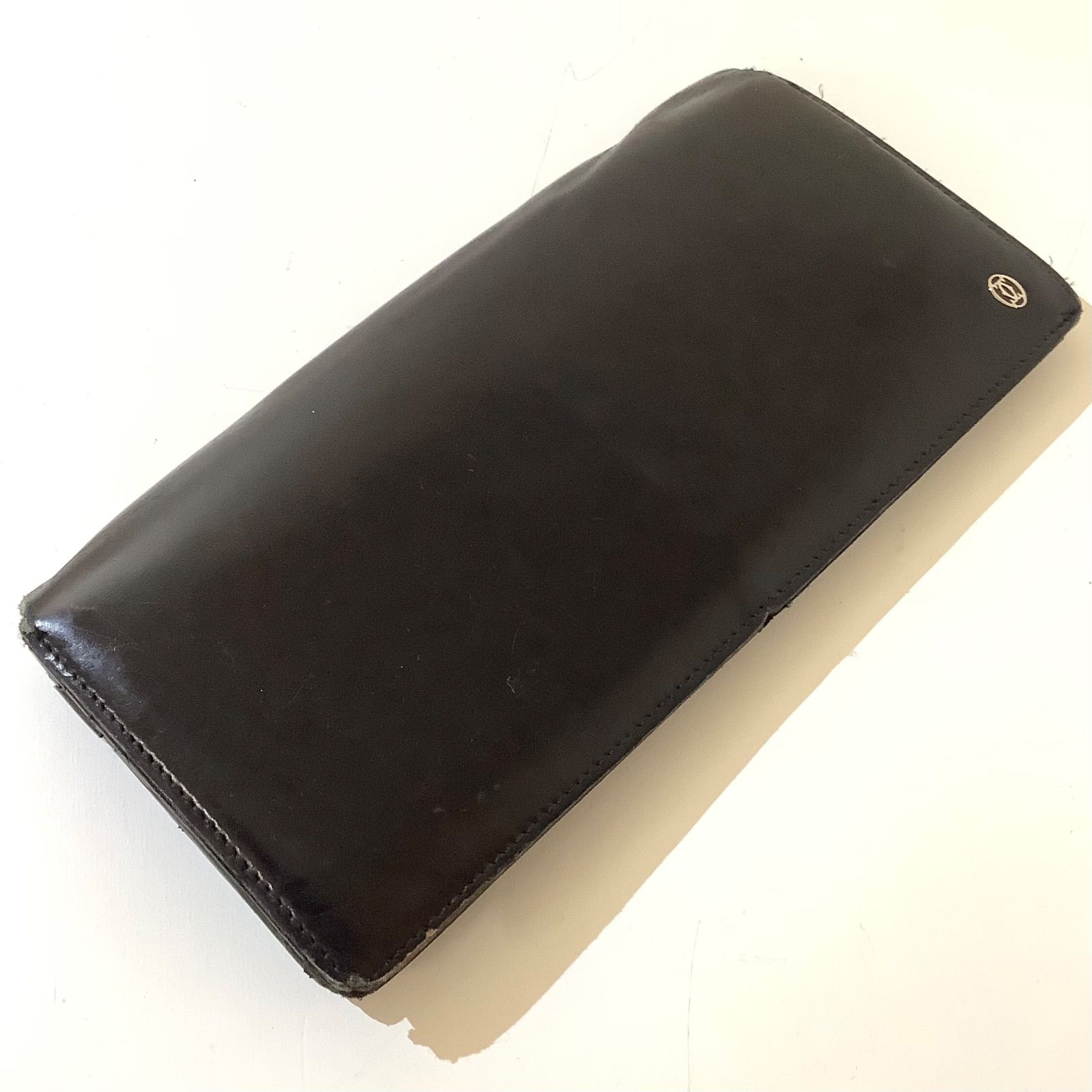 カルティエ パシャ 長財布 ロゴ金具 ブラック ヴィンテージ