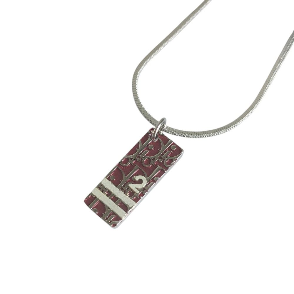 Dior ディオール トロッター ネックレス　レッド系 良品 Christian Dior クリスチャンディオール トロッター