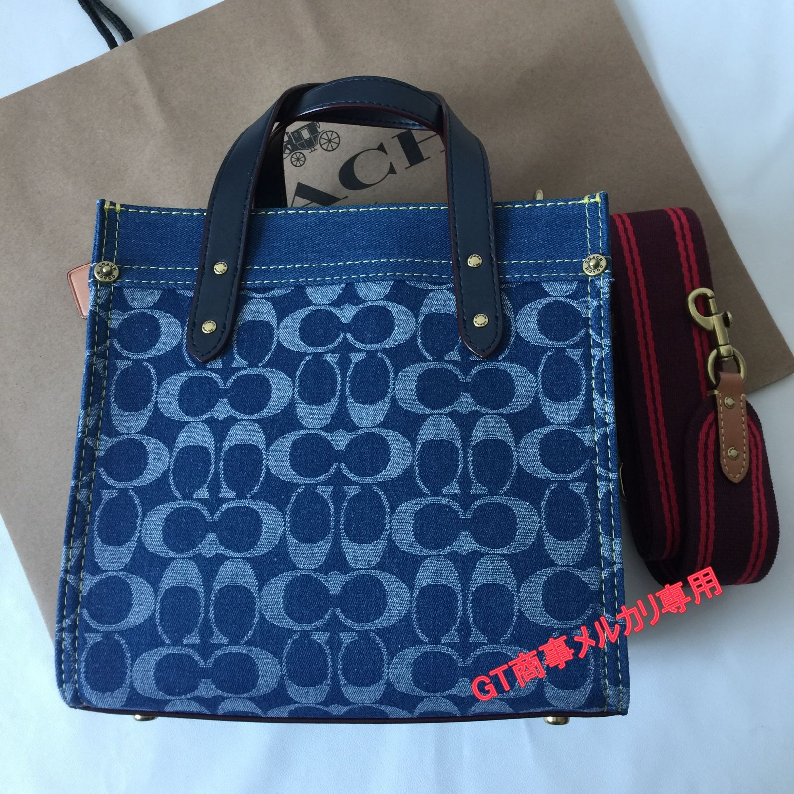 コーチアウトレット】COACHバッグ CA580 B4UDF シグネチャー デニム  