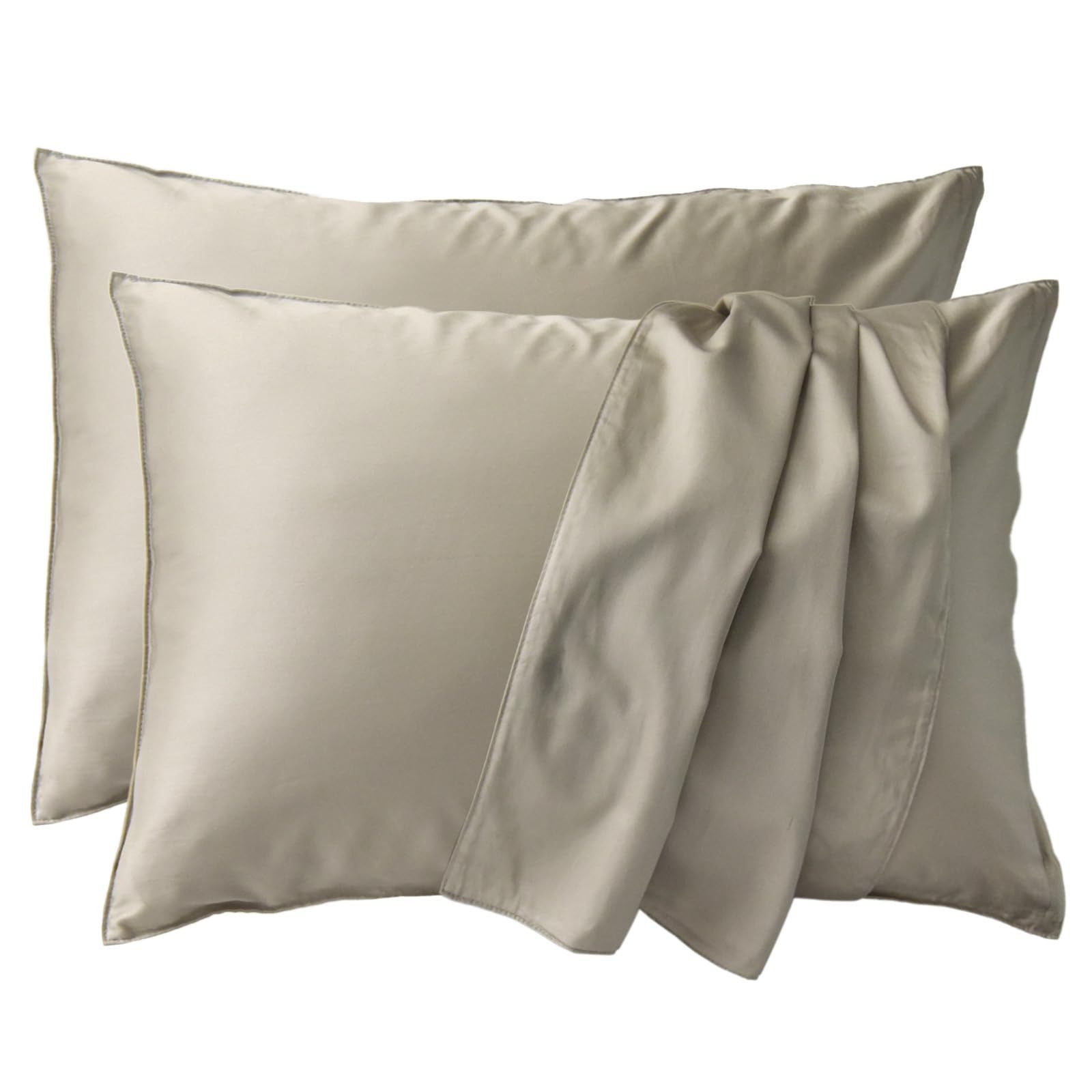 人気商品 Sleep Tailor 枕カバー 2枚組 50×70cm 枕用 日本製 綿100％ 350本高密度 防ダニ サテン シルクのような滑らかさ 北欧 ホテル仕様 ピローケース ノーブル (50×70cm枕用カバー シェルグレージ