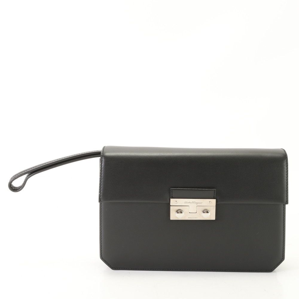 極美品】サルヴァトーレフェラガモ クラッチバッグ メンズ ブラック 本  