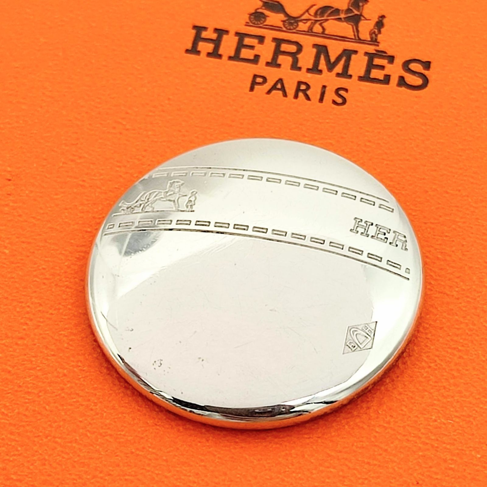 HERMES エルメス ピンバッジ ブローチ サークル SILVER シルバー925