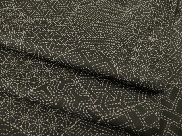 平和屋着物●本場染大島紬 切嵌文 正絹 AABA8252ck