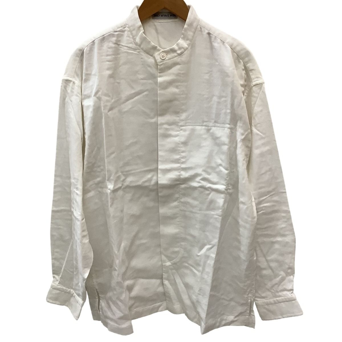 ♪♪ISSEY MIYAKE イッセイミヤケ メンズ スタンドカラー シャツ SIZE XL ME93-FJ514 ホワイト
