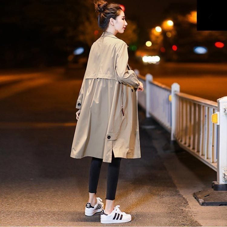 トレンチコート レディース コットン混 春コート コート 無地 綿混 ゆったり ロングコート 春服 春物 ライトアウター フ ロング コート アウター 長袖 ジャケット トレンチコート カジュアル conne596819