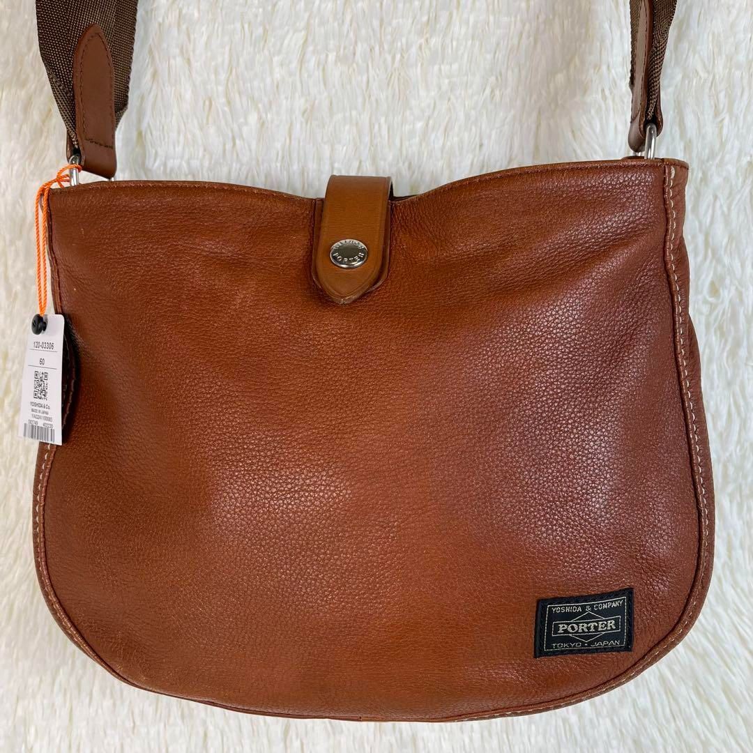 PORTER CISCO ショルダーバッグ レザー ブラウン