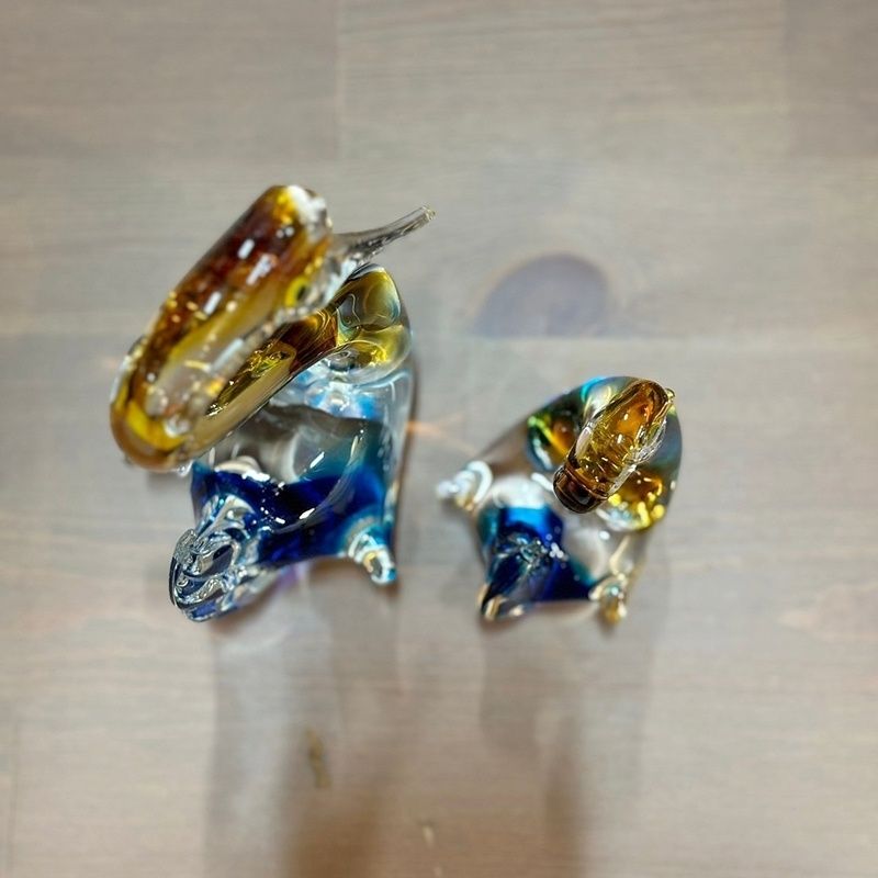 難あり※ MultiGlass マルティグラス スワン ペア 2羽 セット ガラス