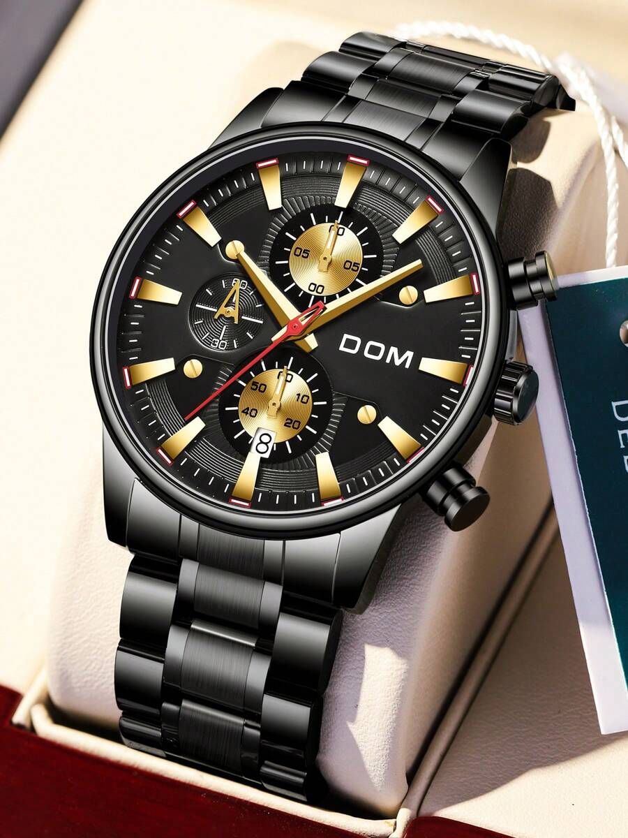 Emporio Armani ブラック クォーツ腕時計 ケース付き アルマーニ