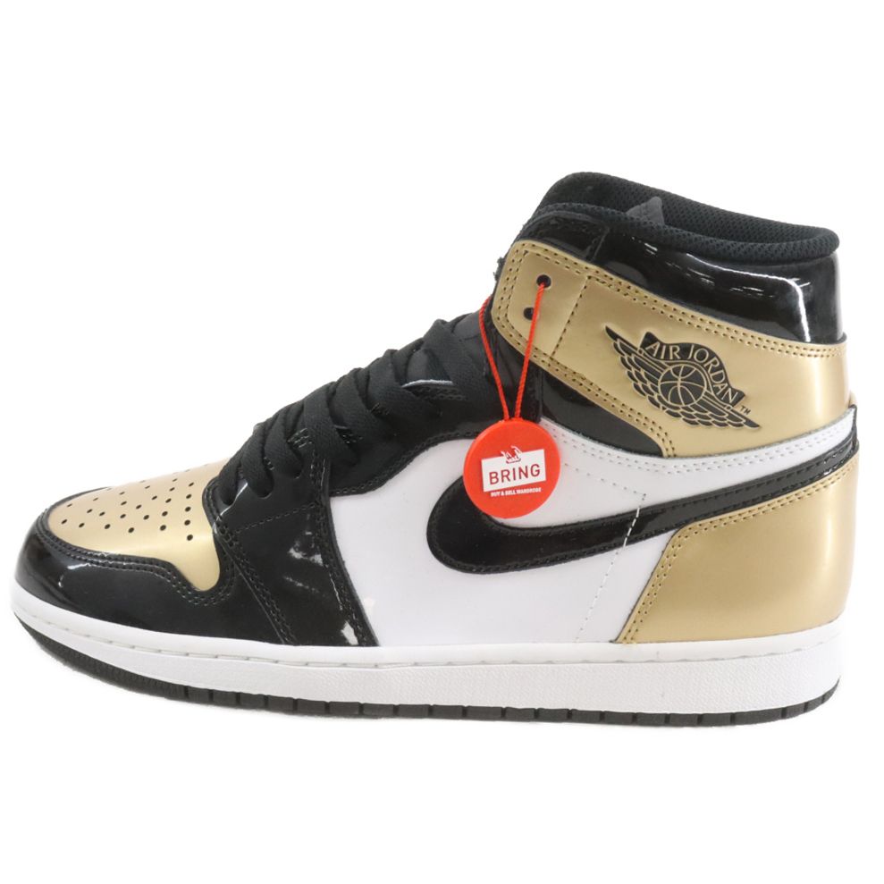 NIKE (ナイキ) AIR JORDAN 1 RETRO HIGH OG GOLD TOE 861428-007 エアジョーダン1 レトロ ハイ  ゴールドトゥ ハイカットスニーカー ホワイト/ブラック/ゴールド US9/27cm