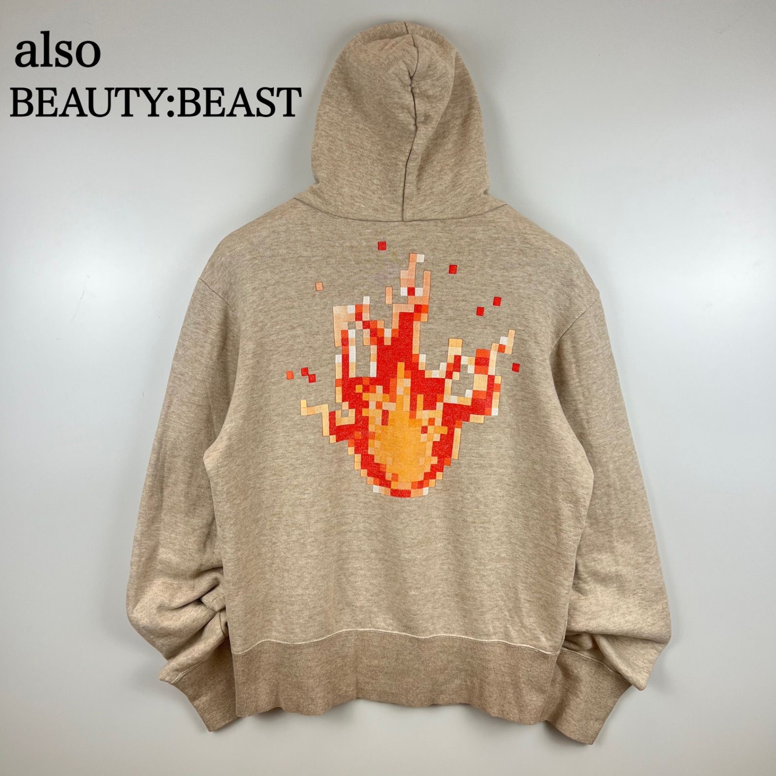 beauty beast ビューティビースト　ベージュ 長袖カットソー テキスト beauty beast ビューティビースト ベージュ 長袖カットソー テキスト