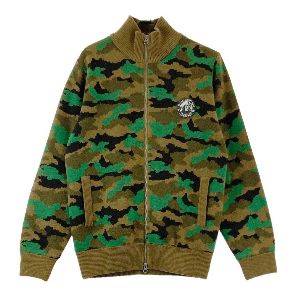 サイズ 4 JACK BUNNY ジャックバニー 裏地付きニットジップジャケット 迷彩柄 カモフラ カーキ系 240101430589 ゴルフウェア メンズ ストスト