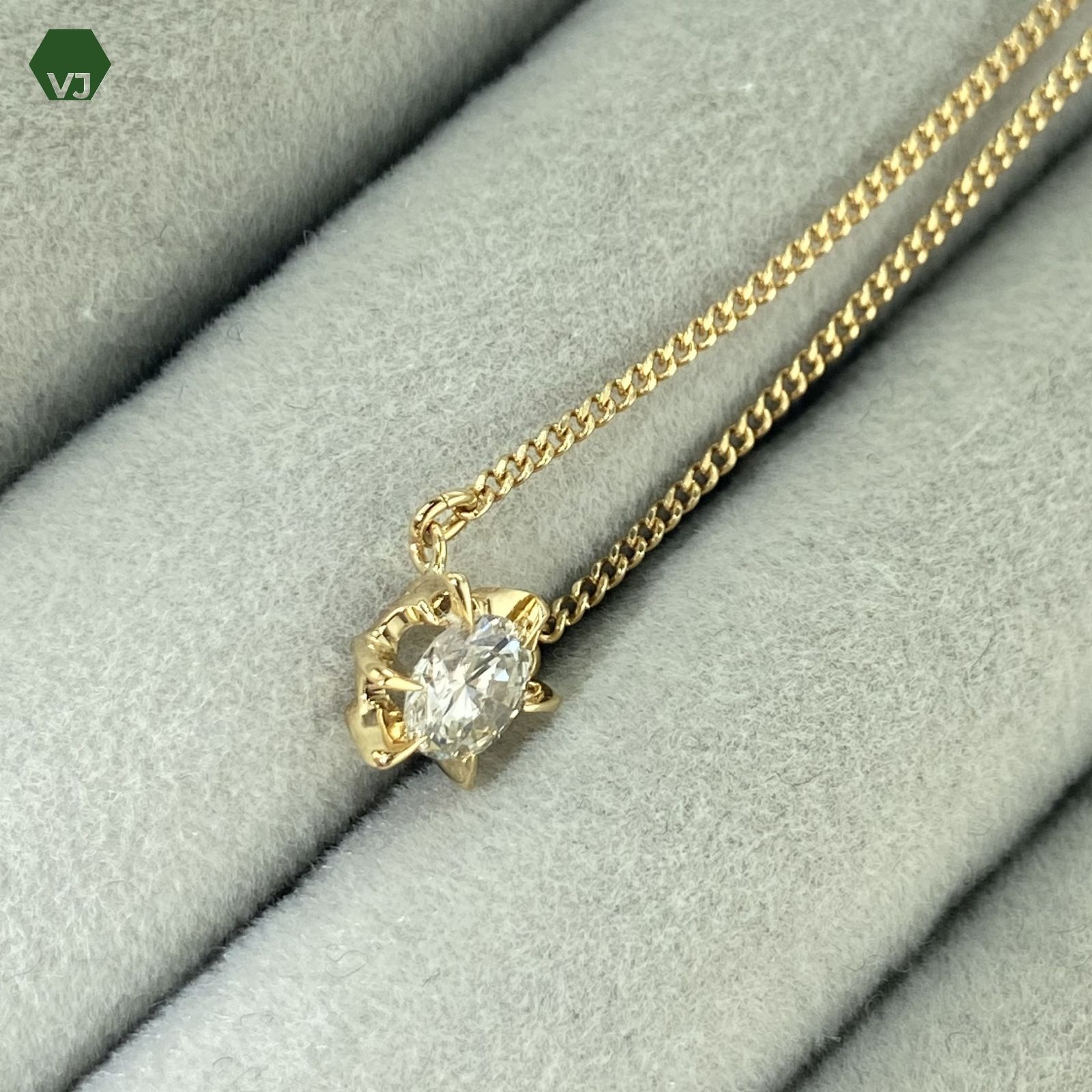 22-21】一粒ダイヤモンド ネックレス D0.41ct【中古】【K18YG】【約40 