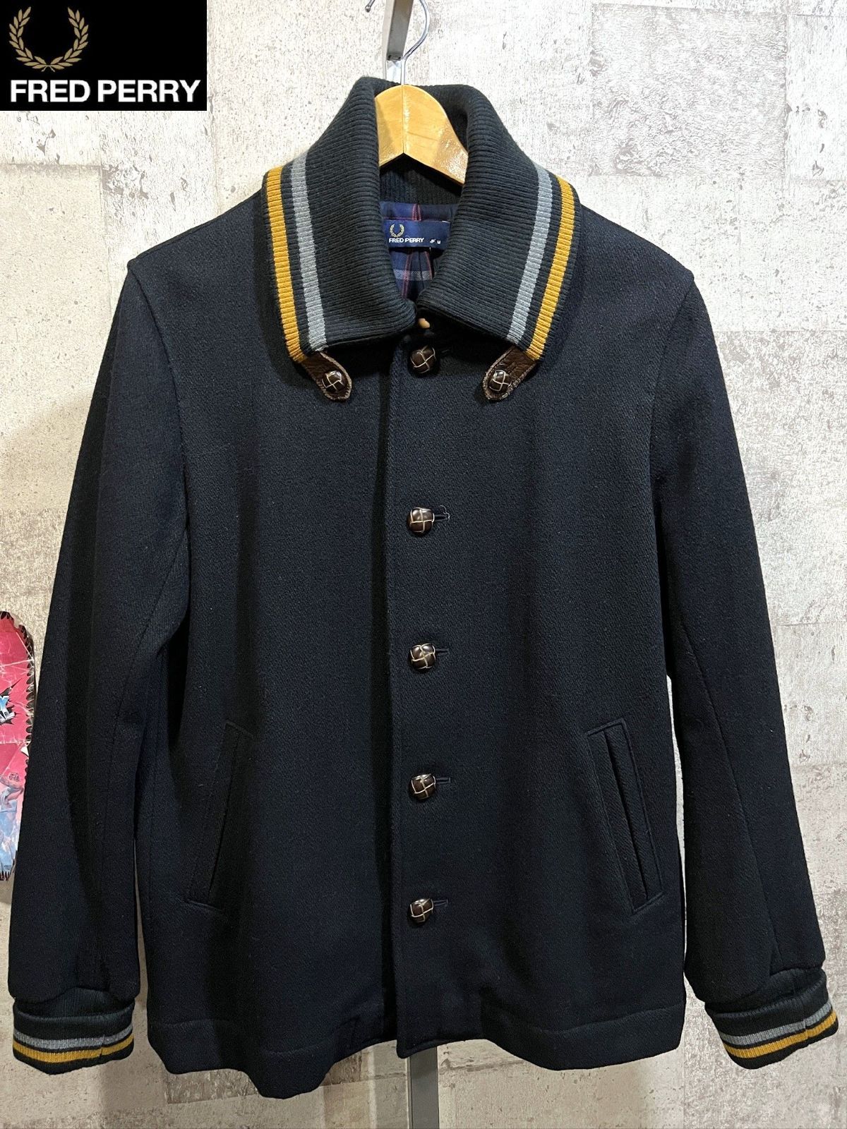 フレッドペリー メルトン ドンキーコート 黒 M FRED PERRY