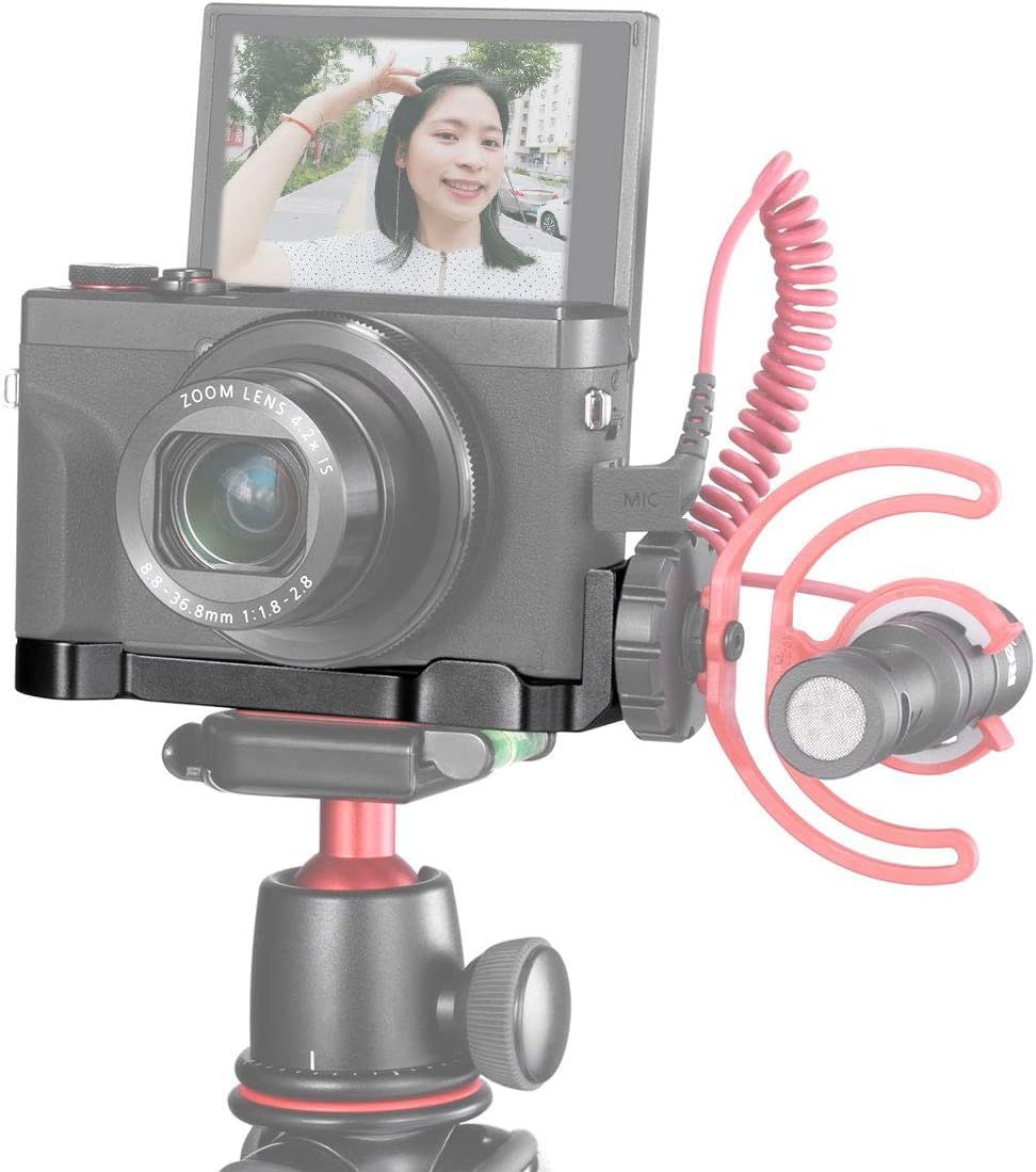 UURig G7X Mark III Vlogカメラ コールドシュー延長マイクサイドマウント Canon G7X Mark IIIカメラ用 1|4インチ三脚マウント Vlogアクセサリー - R G7X Mark III C Shoe Bracket