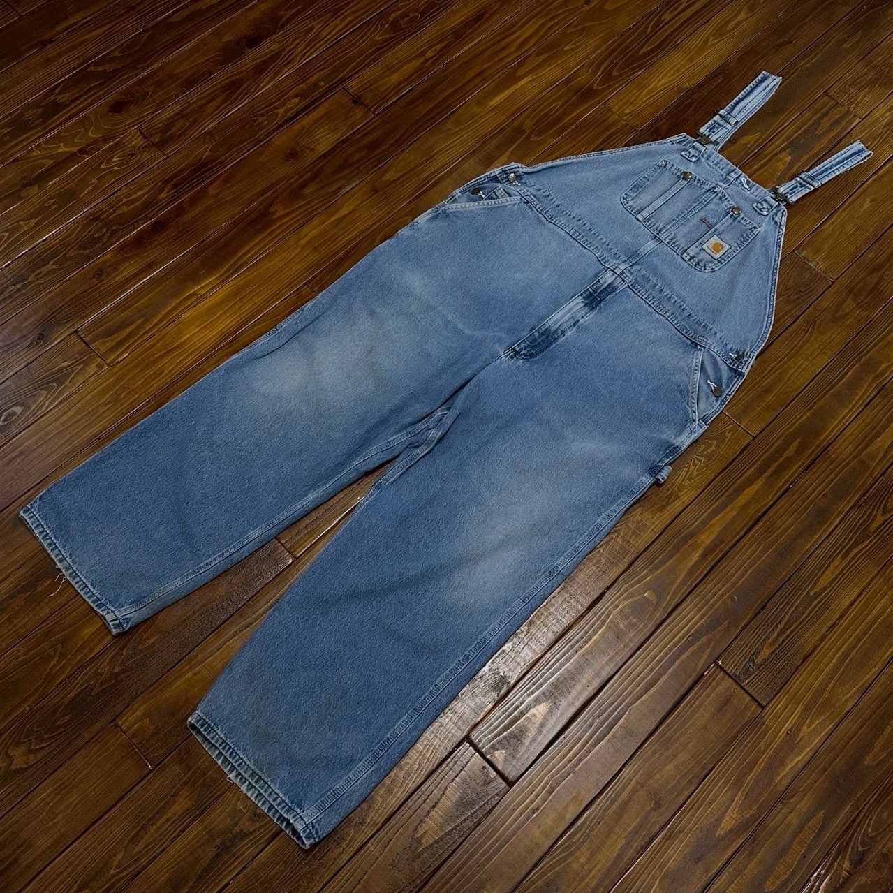 ビッグサイズ Carhartt カーハート フェード感抜群 デニムオーバーオール 2 XL 3