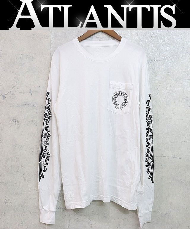 CHROME HEARTS 長袖Tシャツ ホワイト クロムハーツロングTシャツCHクロスホワイト|クロムハーツ通販