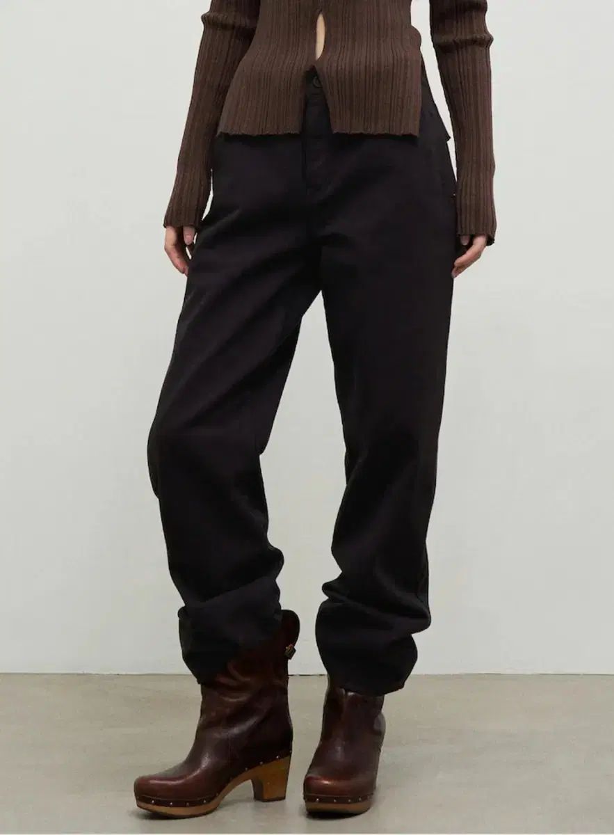 앙개Anggae デニムバギパンツ ブラウン