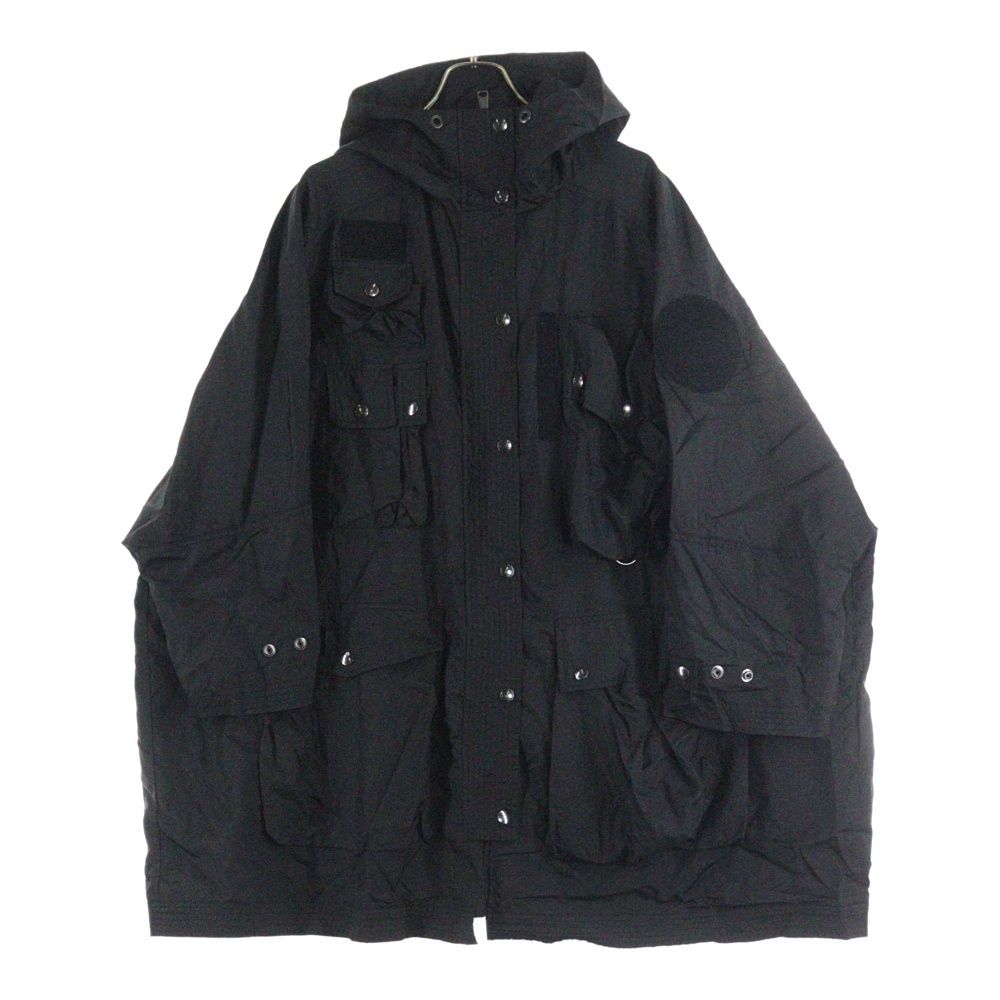 DIESEL ディーゼル G-NEVA マルチポケット ナイロン フーデッド ジップアップ ジャケット ブラック 0GBBE