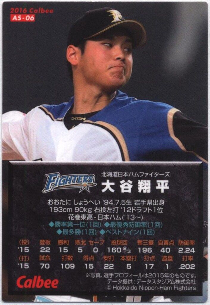 カルビー2016 AS6 大谷翔平 金箔サインパラレル オールスター カルビー2016 AS6 大谷翔平 金箔サインパラレル オールスターの