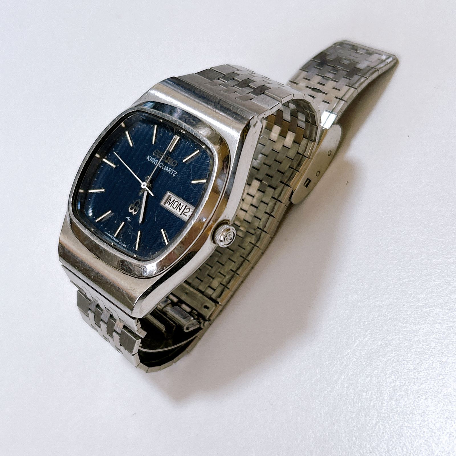 希少SEIKOセイコー 5856-5000 腕時計KING QUARTZ青文字盤 Yahoo!オークション -「5856-5000」の落札相場・落札価格