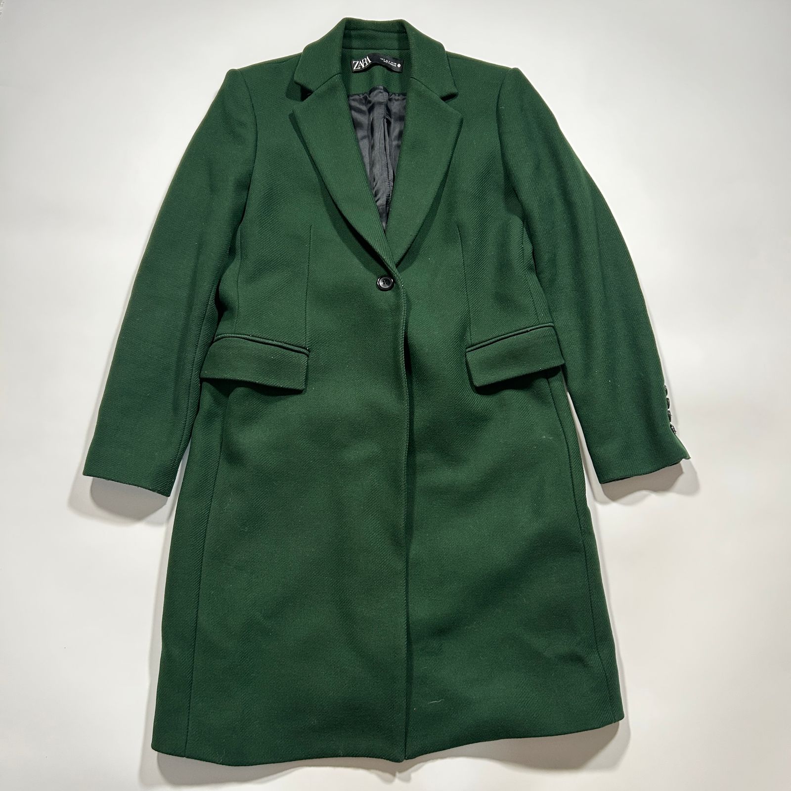 極美品✨ ZARA ザラ MANTECO生地 ロングコート 1ボタン 緑 ZARA MANTECO グリーン ロングコート - メルカリ