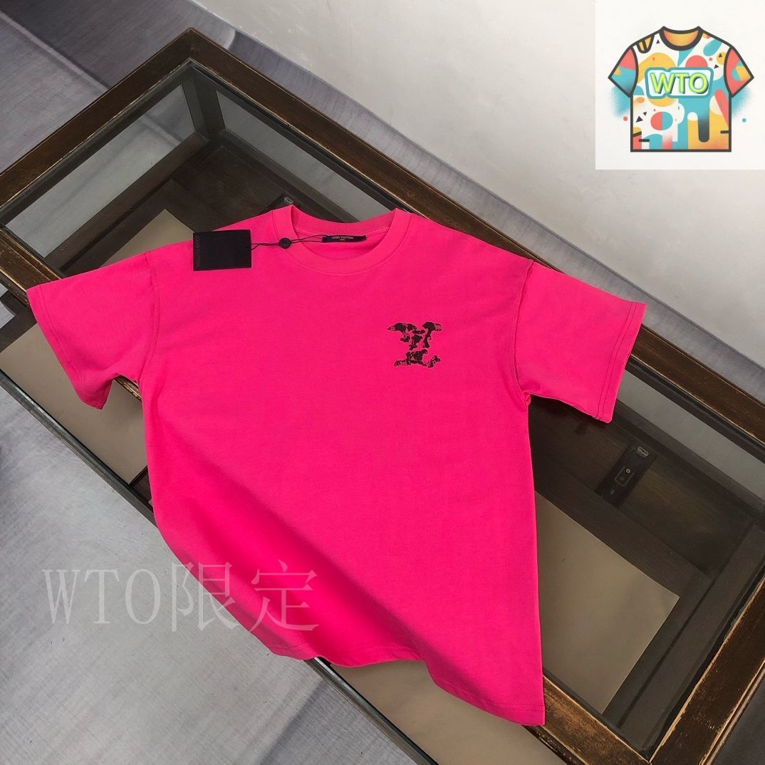 今日特価】Louis Vuitton 25SS 前後発泡ロゴ ユニセックス T