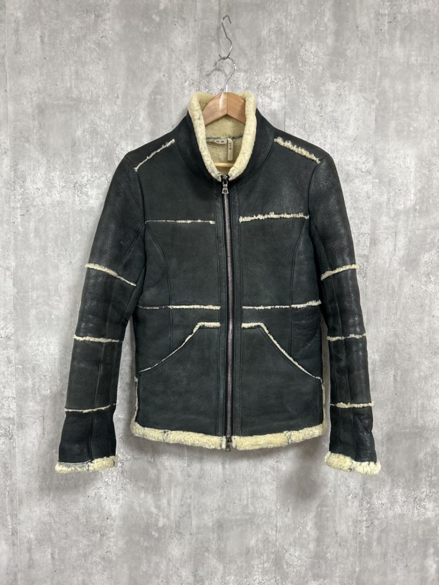 AZ by junhashimoto ジャケット シープスキン ムートン コート sizeM|黒 ◆ ◎レディース