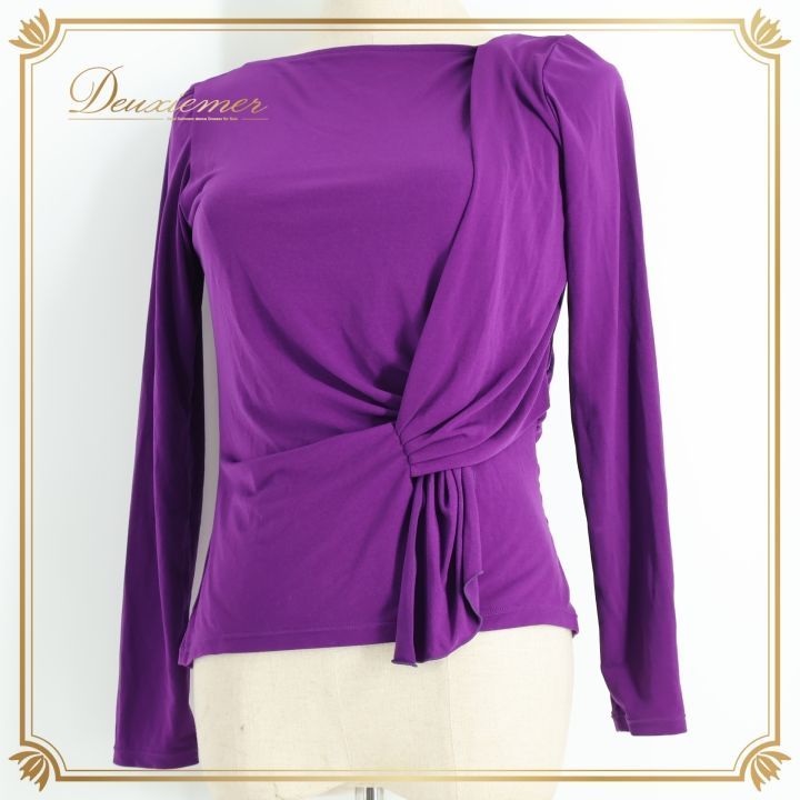 【社交ダンス】チャコット  Dance パープルペイズリー調トップス チャコット 社交ダンス トップス M