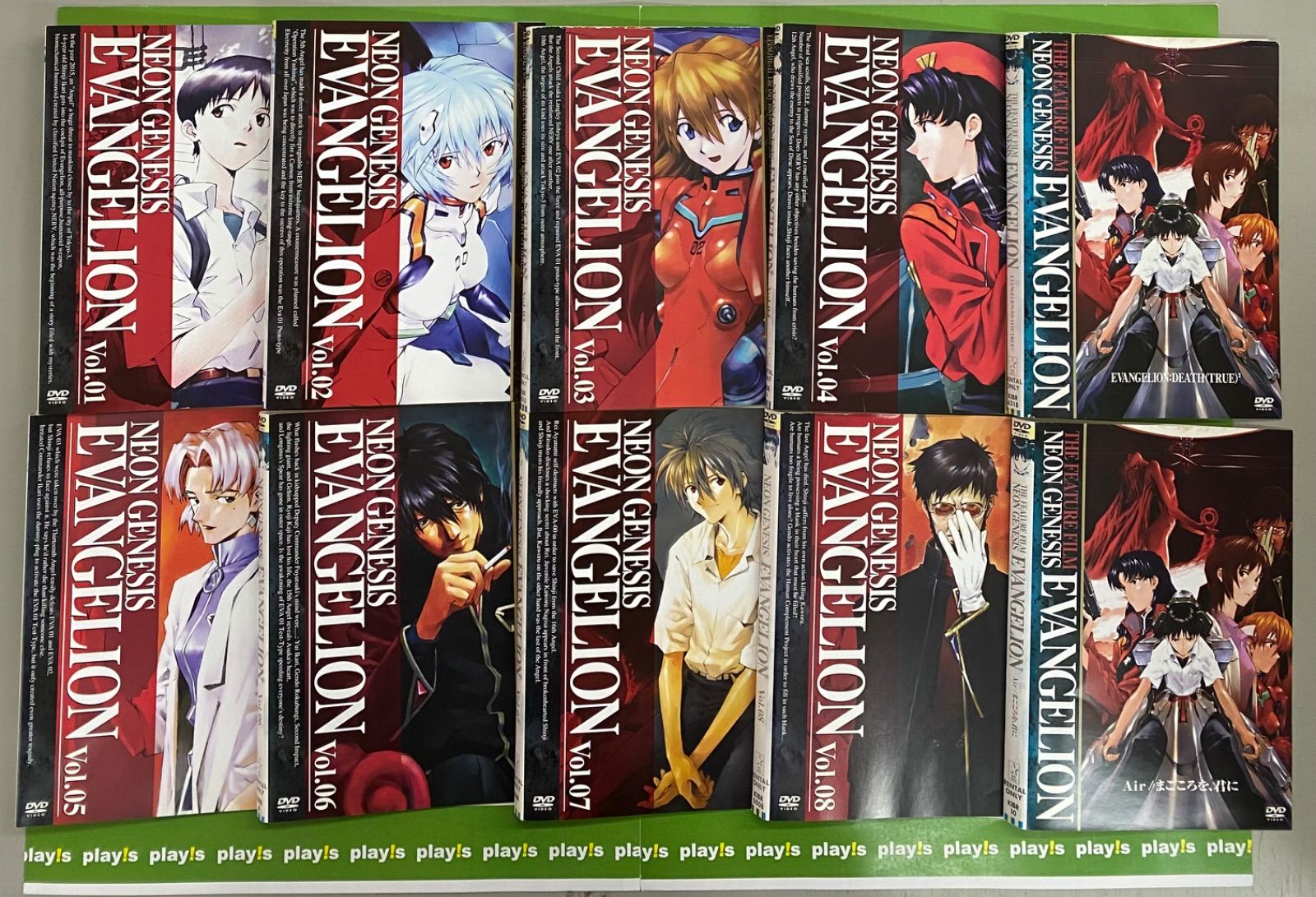 エヴァンゲリオン　8巻＋劇場版2枚組　保存用の為美品 セル版DVD 新世紀エヴァンゲリオン 全8巻 ＋ 劇場版 全2巻 レンタル落ち