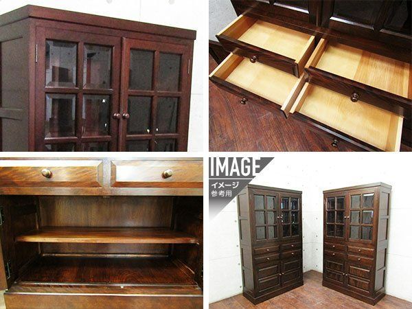 展示品 松本民芸家具 G-1型面取食器棚 水目桜/ミズメザクラ 食器棚